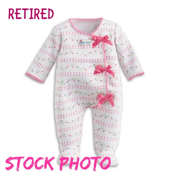 American Girl Bitty Twins Bitty Baby Sleeper, Love Bibs set - Picture 1 of 9